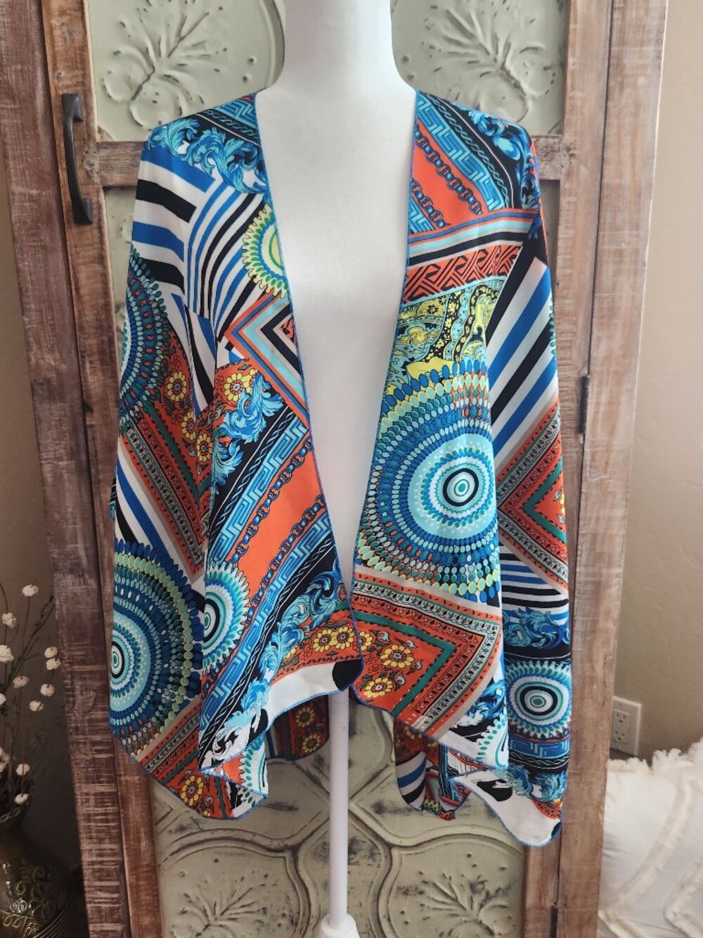 Kokomo Silk Shawl with Colorful Geometric Design | 29"x44"